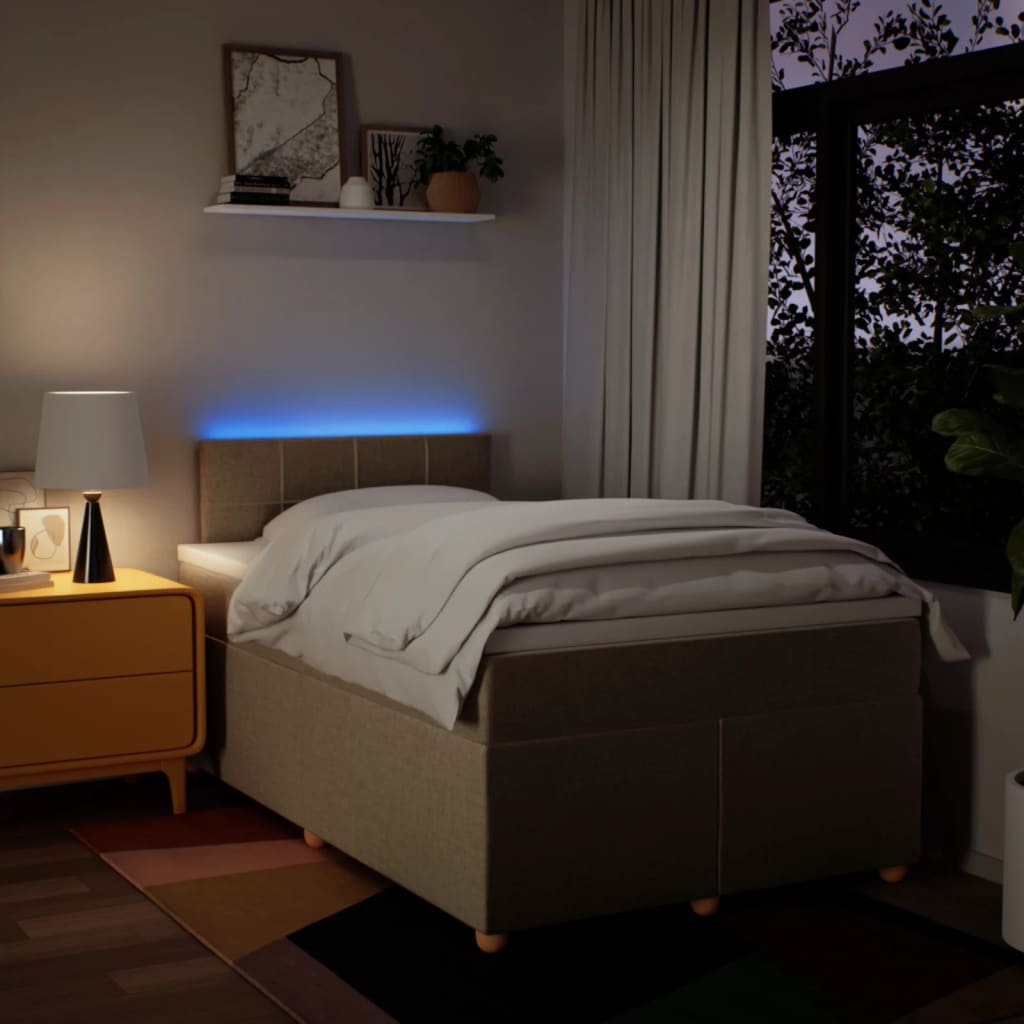 Krevet box spring s madracem krem 120 x 190 cm od tkanine