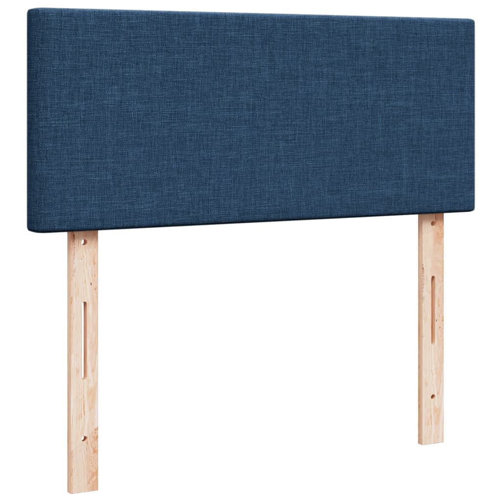 Krevet s oprugama i madracem plavi 120 x 200 cm od tkanine