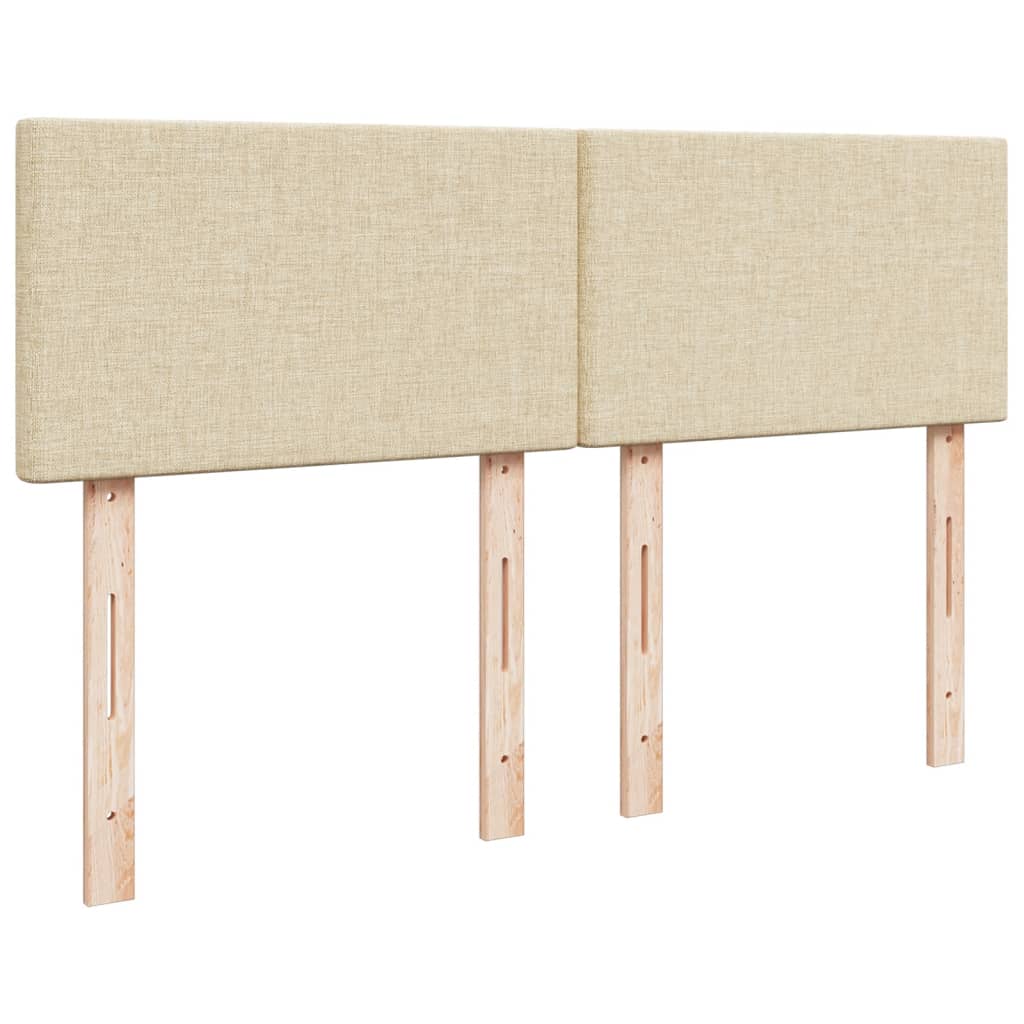 Krevet s oprugama i madracem krem 140 x 190 cm od tkanine
