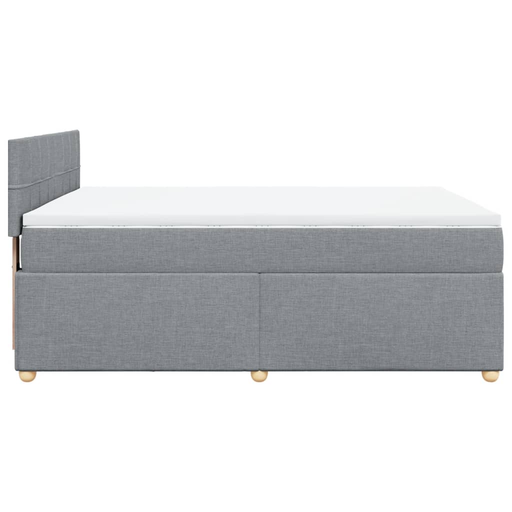 Krevet box spring s madracem svjetlosivi 140x200 cm od tkanine