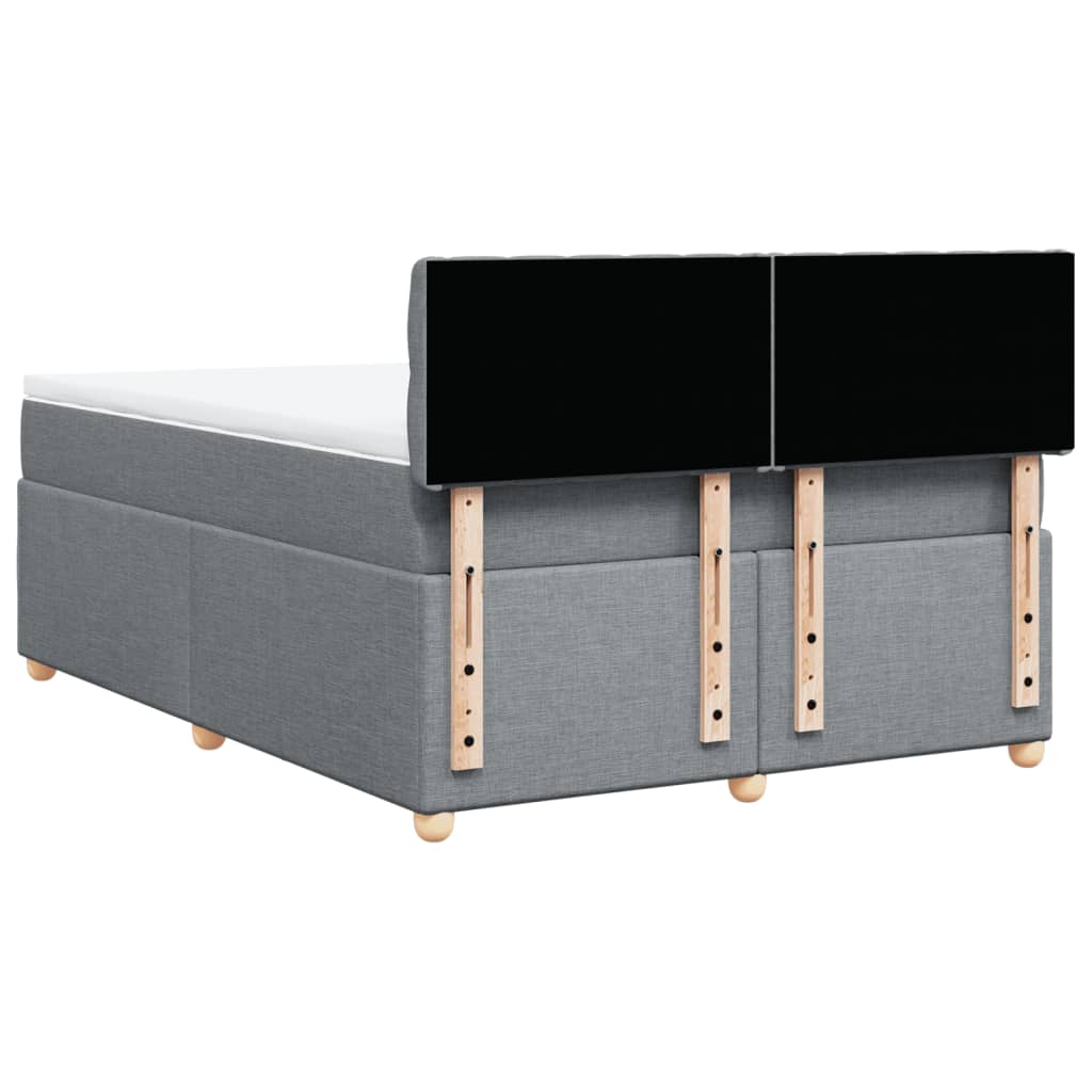 Krevet box spring s madracem svjetlosivi 140x200 cm od tkanine