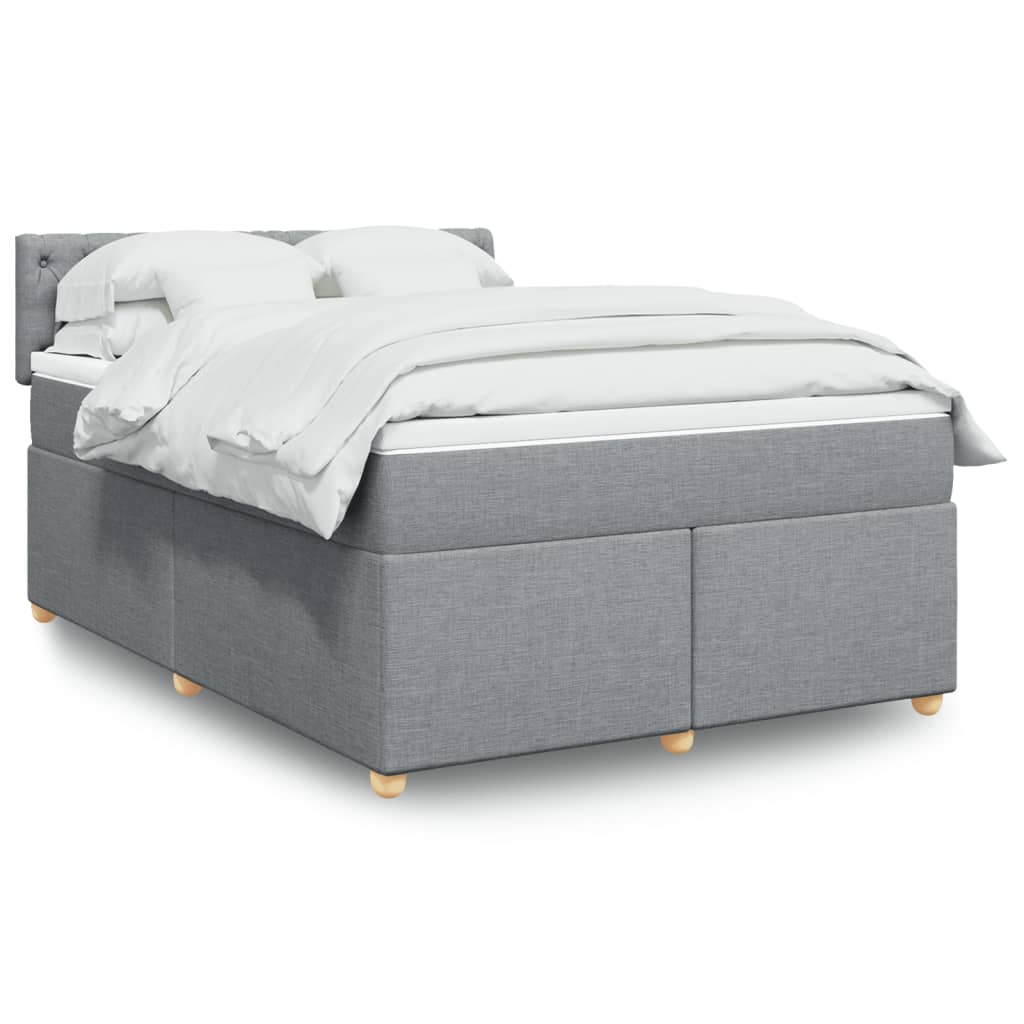 Krevet box spring s madracem svjetlosivi 140x200 cm od tkanine