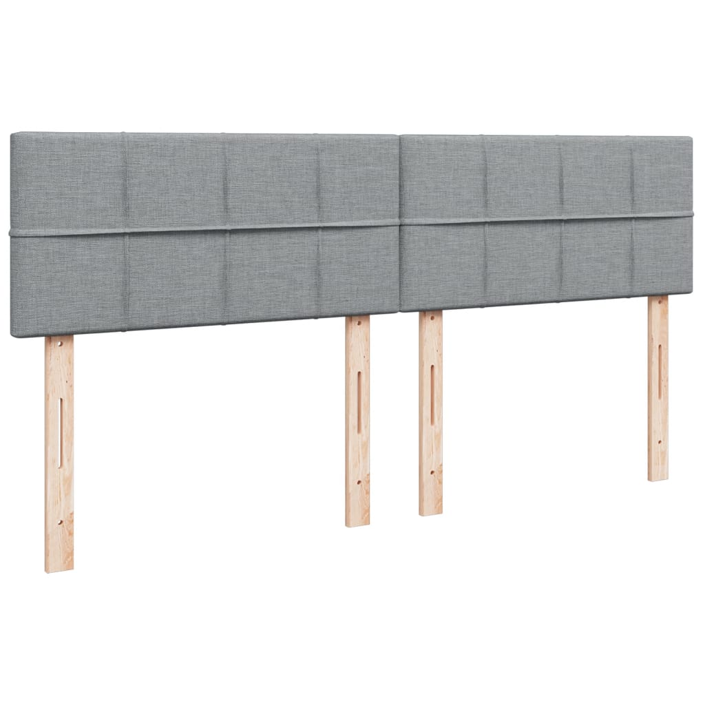 Krevet s oprugama i madracem svjetlosivi 200 x 200cm od tkanine