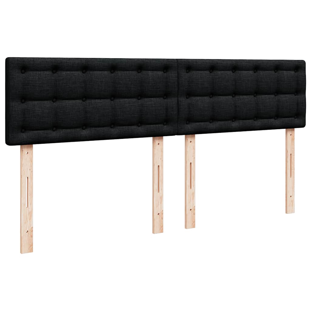 Krevet s oprugama i madracem crni 200x200 cm od tkanine