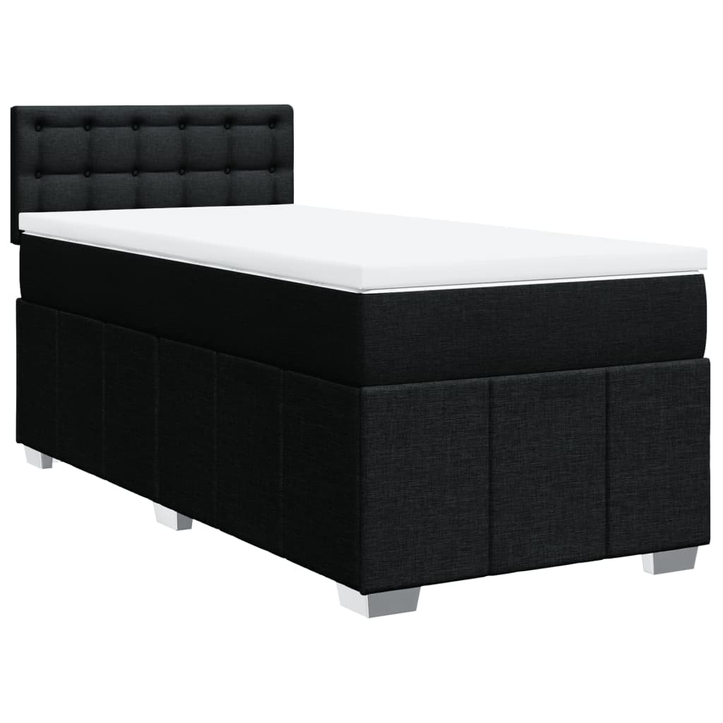 Box spring krevet s madracem crni 80 x 200 cm od tkanine
