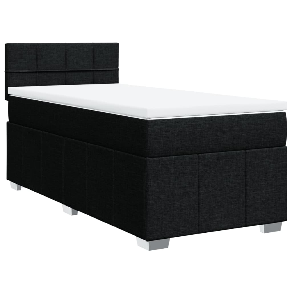 Box spring krevet s madracem crni 90x190 cm od tkanine