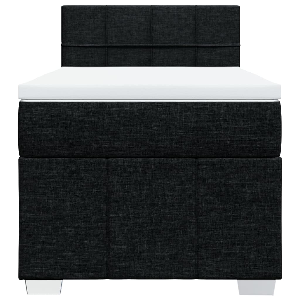 Box spring krevet s madracem crni 90x190 cm od tkanine