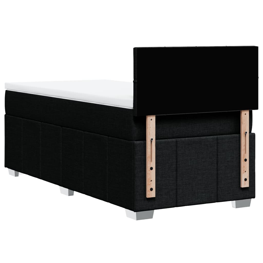 Box spring krevet s madracem crni 90x190 cm od tkanine