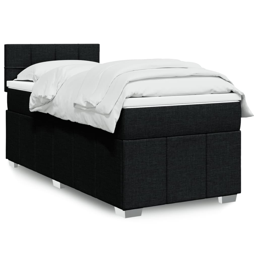 Box spring krevet s madracem crni 90x190 cm od tkanine