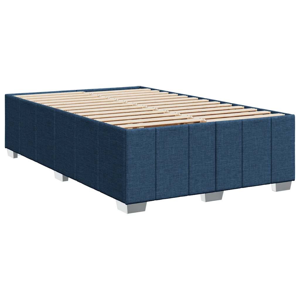 Krevet s oprugama i madracem plavi 120 x 200 cm od tkanine