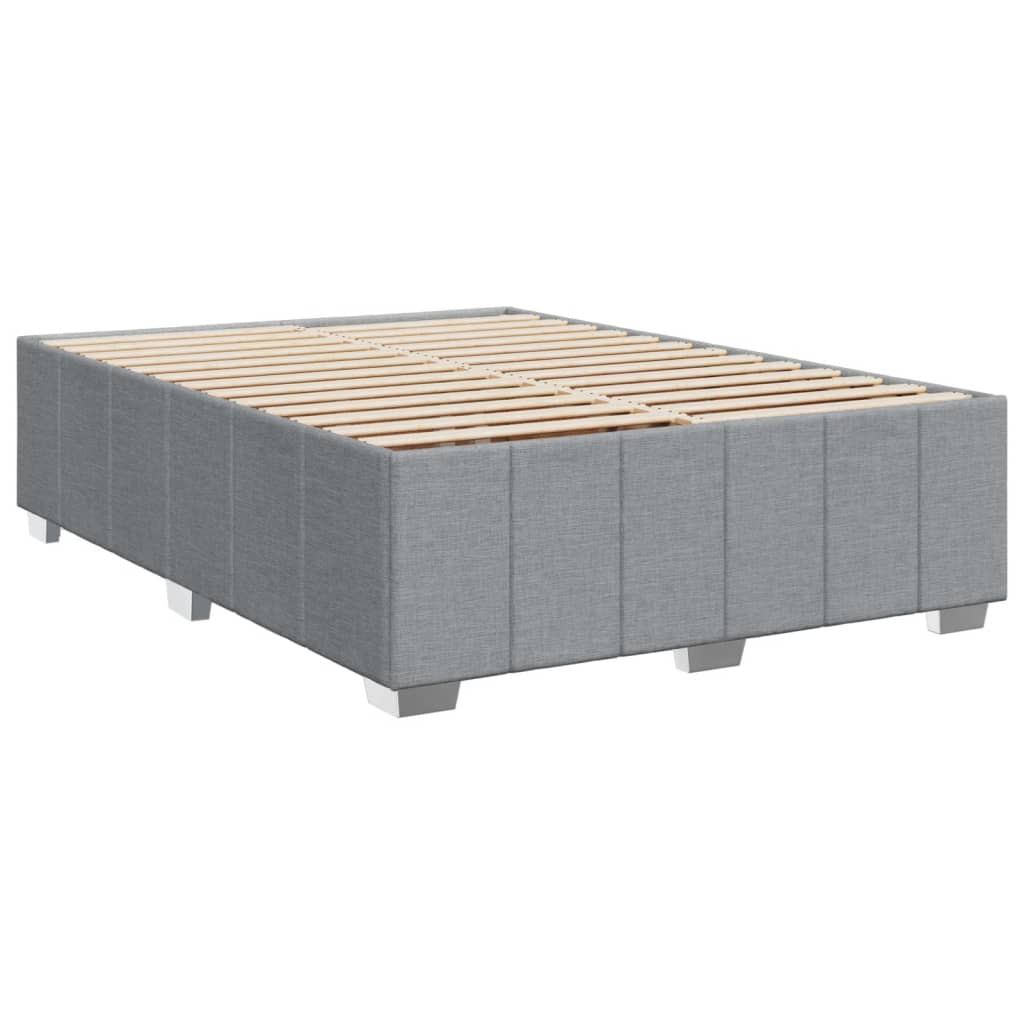 Krevet s oprugama i madracem svjetlosivi 140x190 cm od tkanine