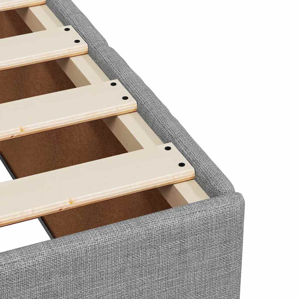 Krevet box spring s madracem svjetlosivi 140x200 cm od tkanine