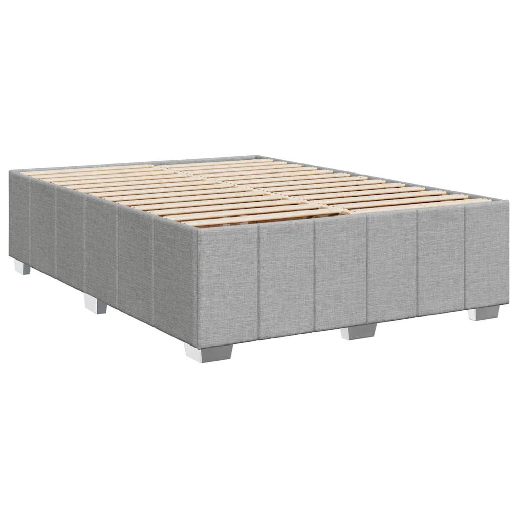 Krevet box spring s madracem svjetlosivi 140x200 cm od tkanine