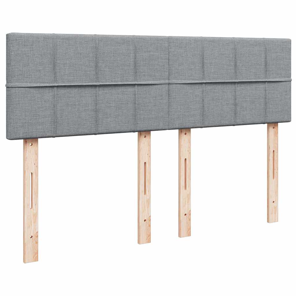 Krevet box spring s madracem svjetlosivi 140x200 cm od tkanine