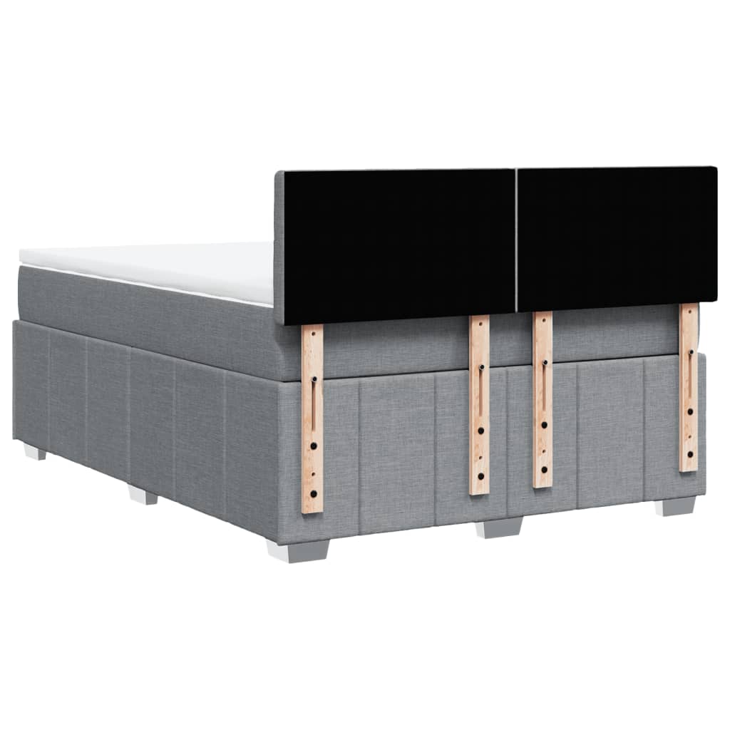 Krevet box spring s madracem svjetlosiva 160x200 cm tkanina