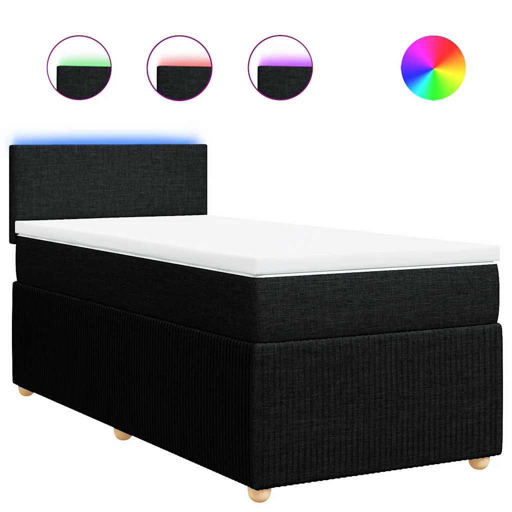 Box spring krevet s madracem crni 90x190 cm od tkanine