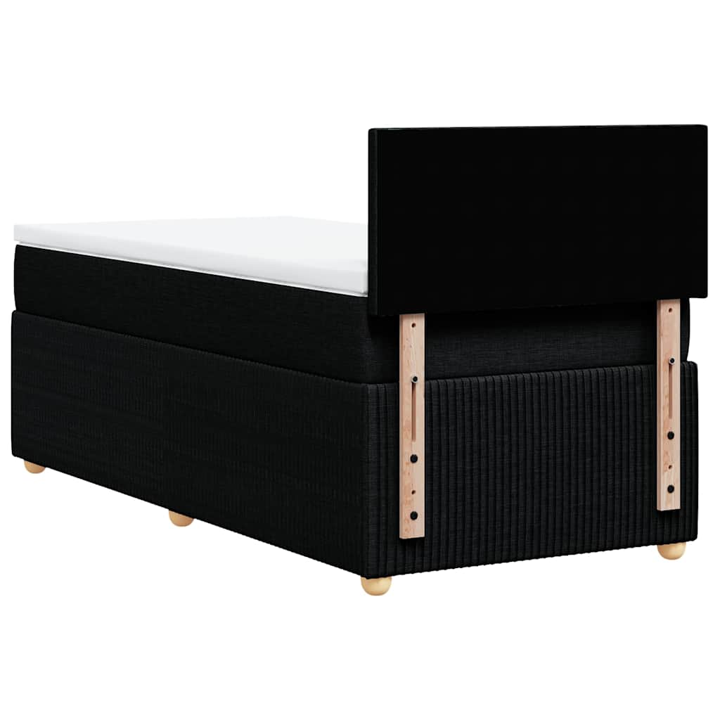 Box spring krevet s madracem crni 90x190 cm od tkanine
