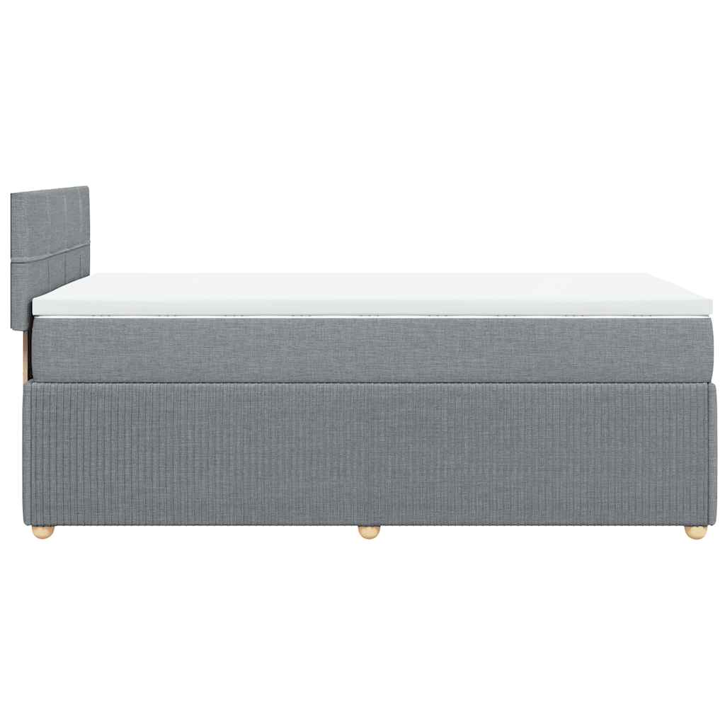Box spring krevet s madracem svjetlosivi 90x190 cm od tkanine