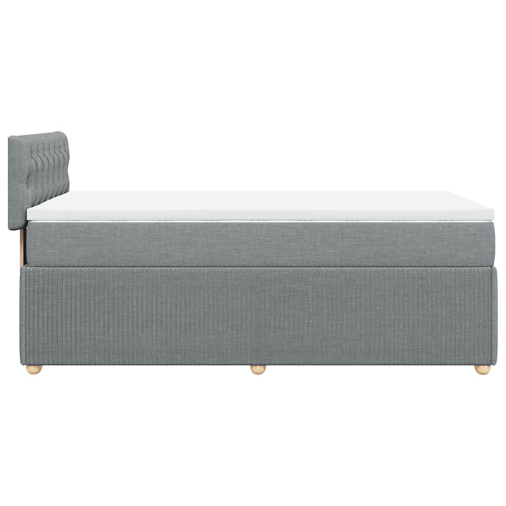 Box spring krevet s madracem svjetlosivi 90x190 cm od tkanine