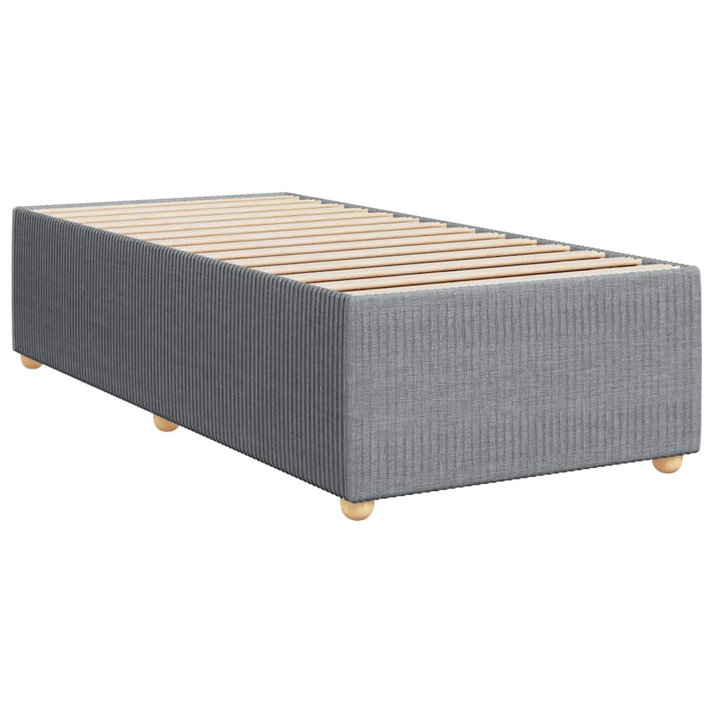 Box spring krevet s madracem svjetlosivi 90x190 cm od tkanine