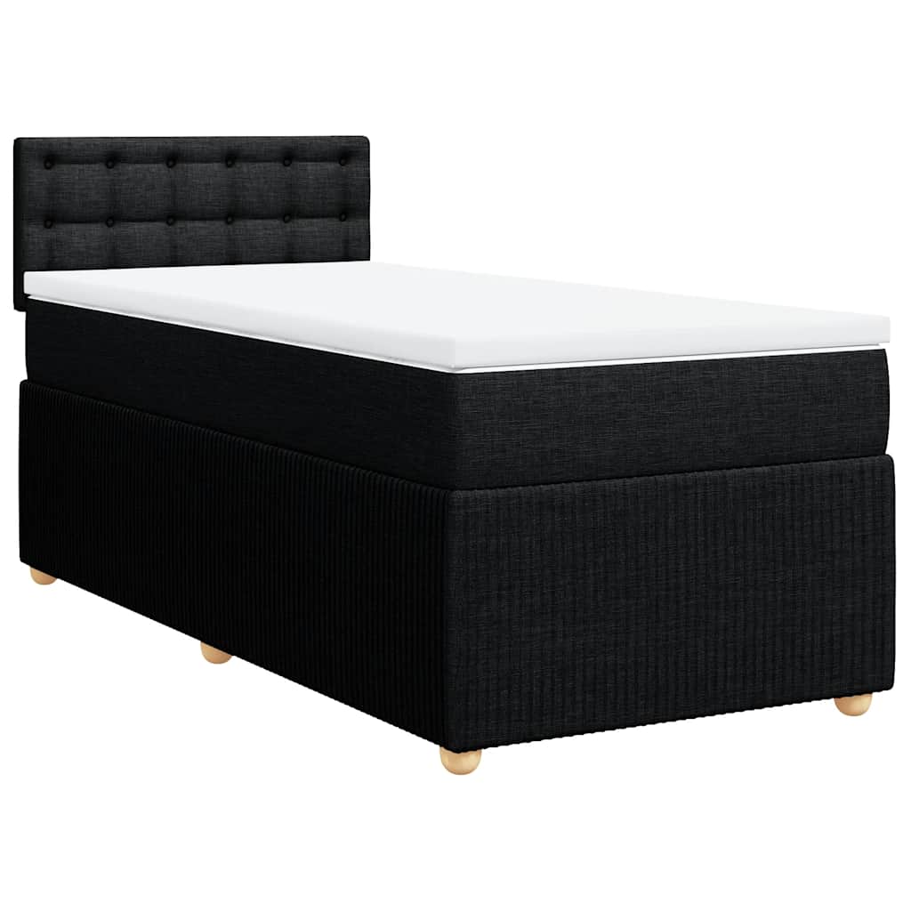 Box spring krevet s madracem crni 90x190 cm od tkanine
