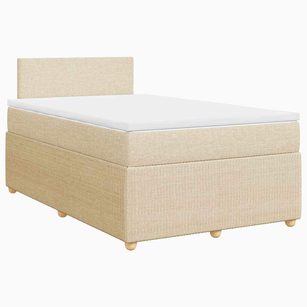 Krevet box spring s madracem krem 120 x 190 cm od tkanine