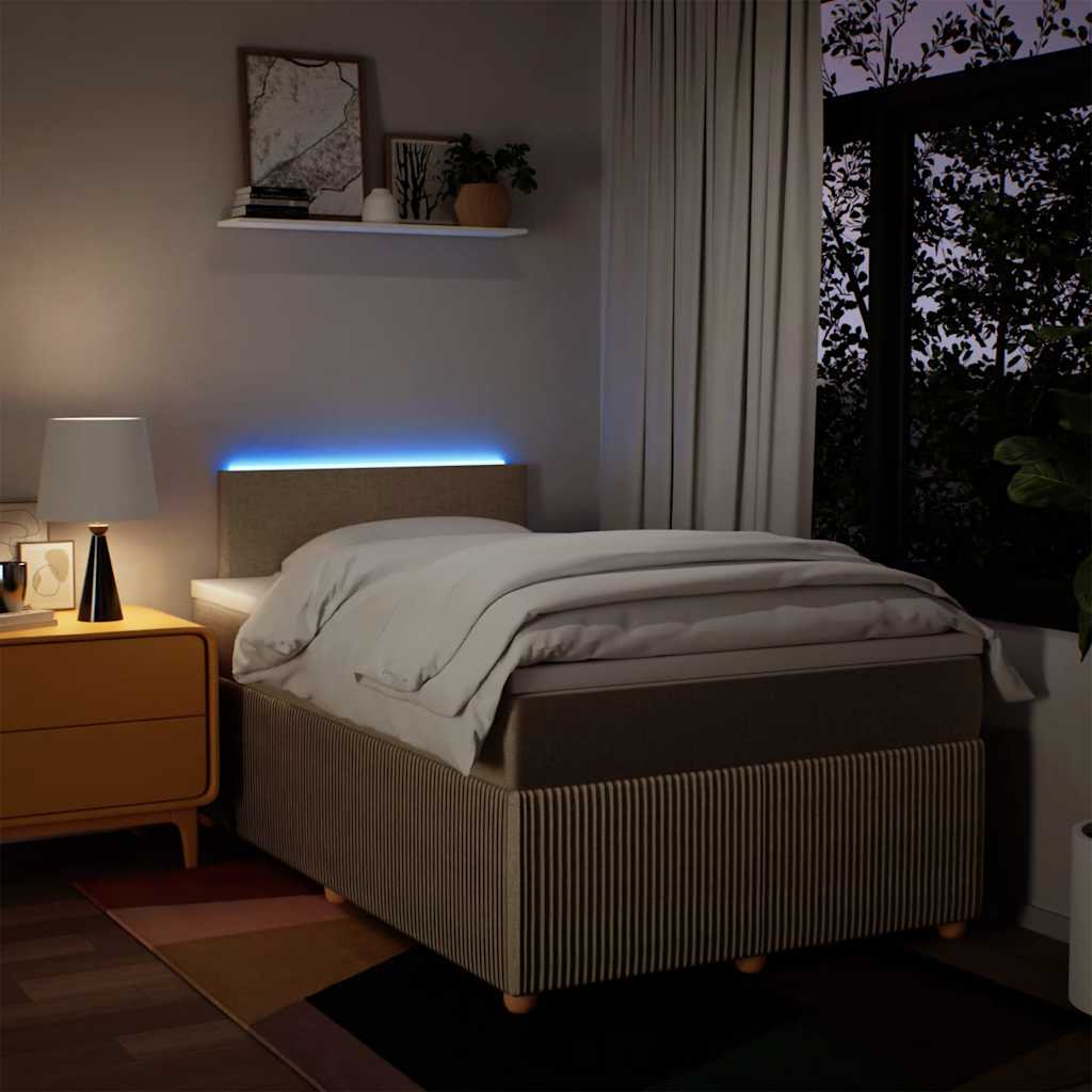 Krevet box spring s madracem krem 120 x 190 cm od tkanine