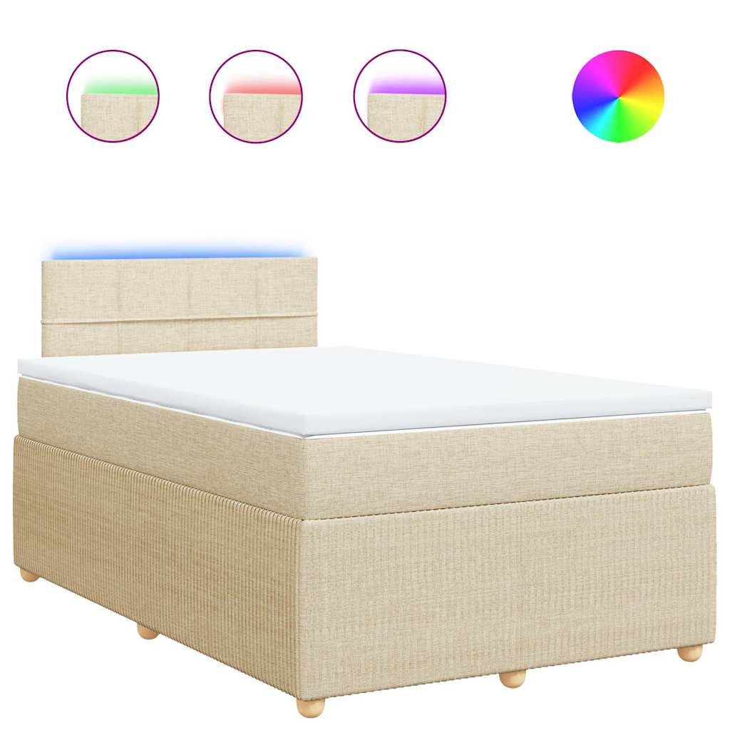 Krevet box spring s madracem krem 120 x 190 cm od tkanine
