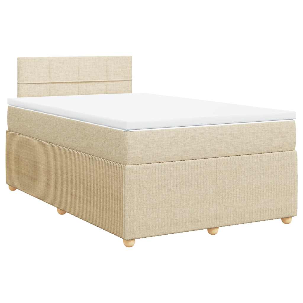 Krevet box spring s madracem krem 120 x 190 cm od tkanine