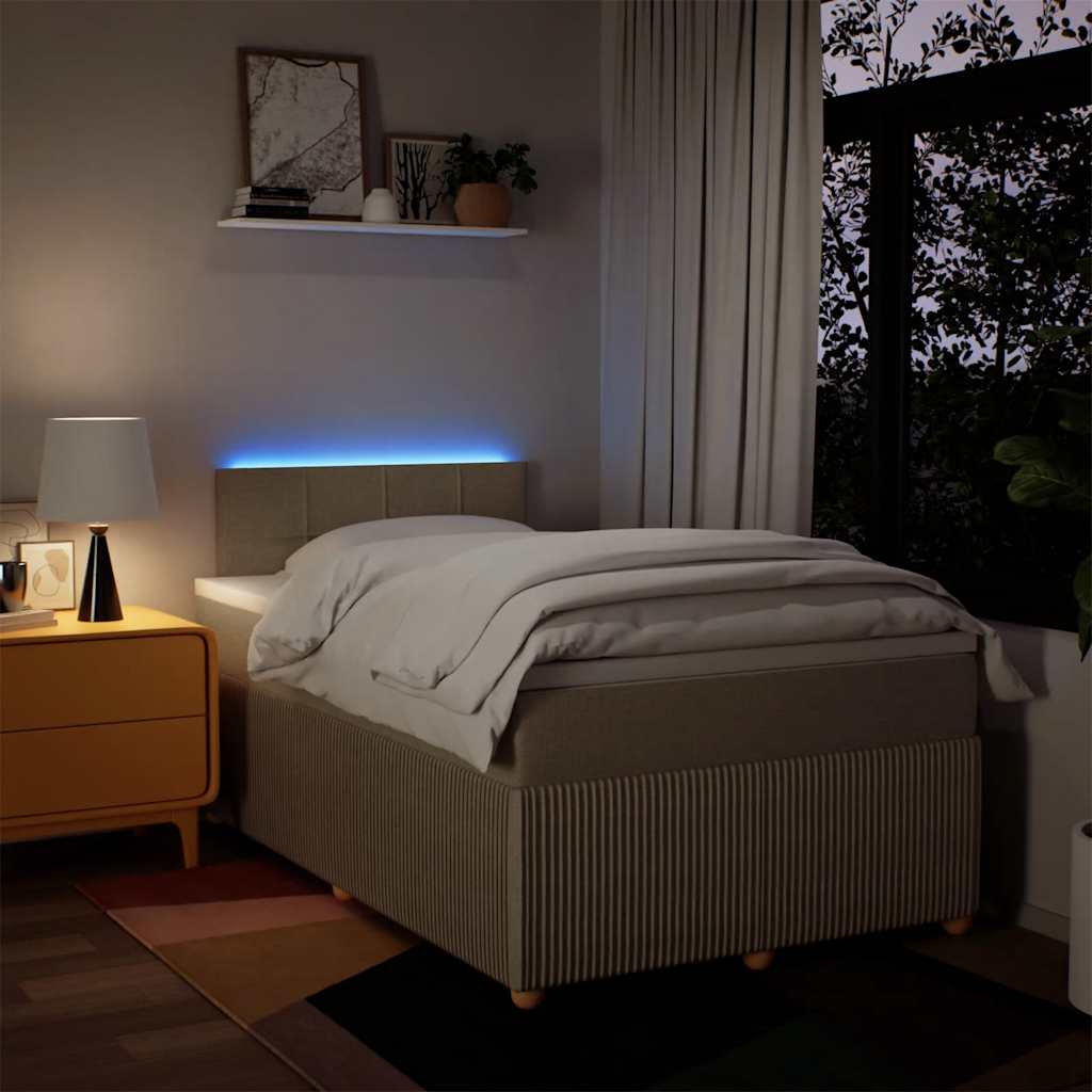 Krevet box spring s madracem krem 120 x 190 cm od tkanine
