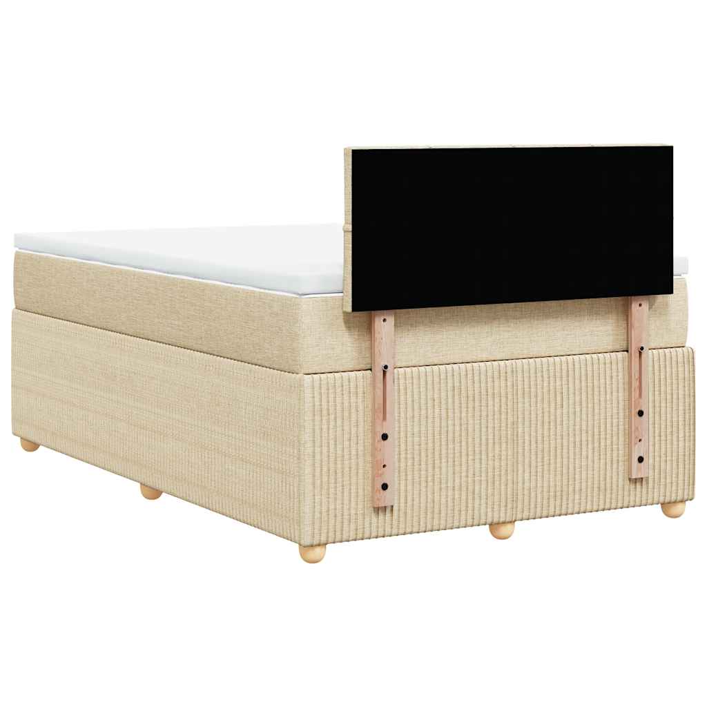 Krevet box spring s madracem krem 120 x 190 cm od tkanine