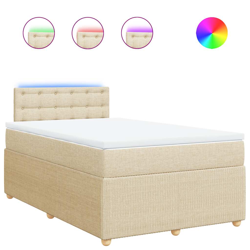 Krevet box spring s madracem krem 120 x 190 cm od tkanine