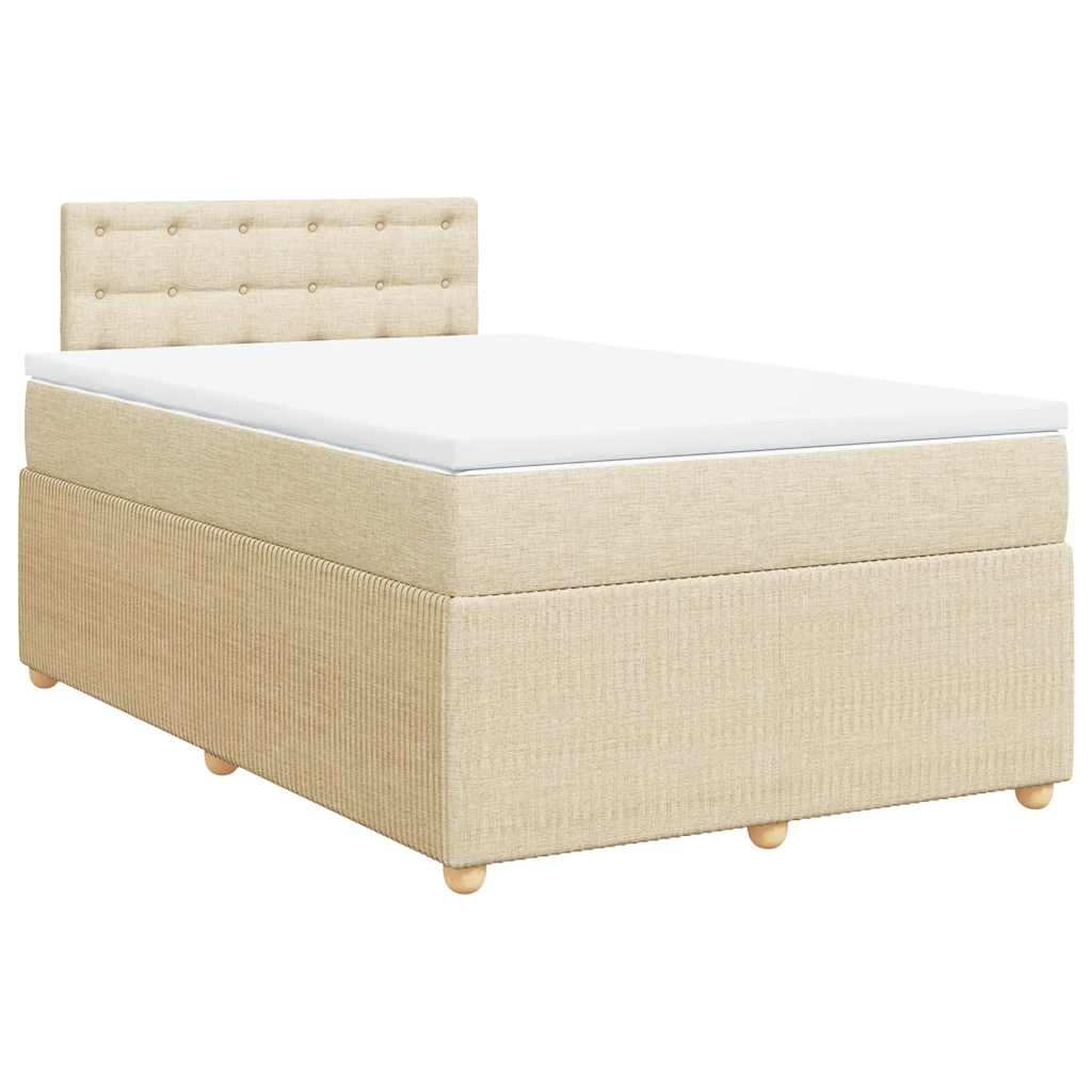 Krevet box spring s madracem krem 120 x 190 cm od tkanine