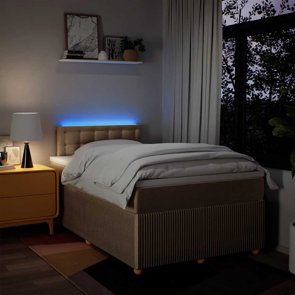 Krevet box spring s madracem krem 120 x 190 cm od tkanine