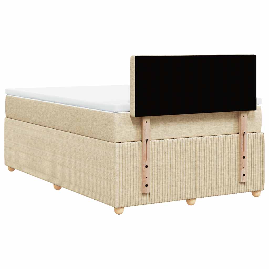 Krevet box spring s madracem krem 120 x 190 cm od tkanine