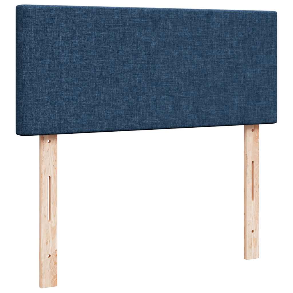Krevet s oprugama i madracem plavi 120 x 200 cm od tkanine