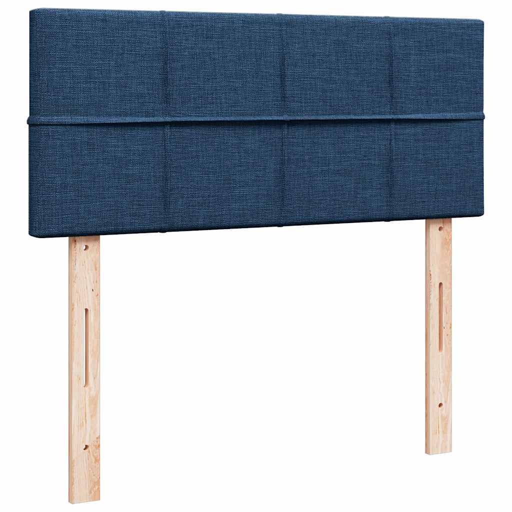 Krevet s oprugama i madracem plavi 120 x 200 cm od tkanine