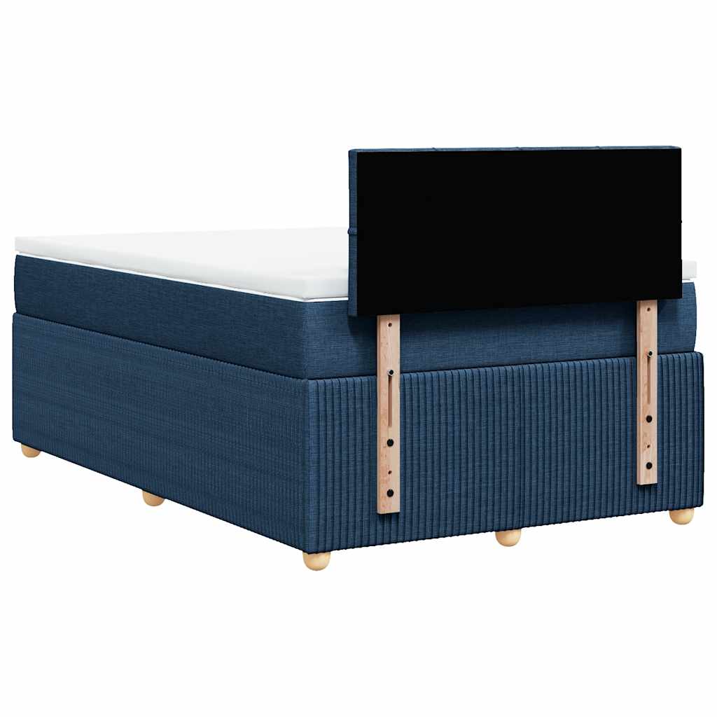 Krevet s oprugama i madracem plavi 120 x 200 cm od tkanine