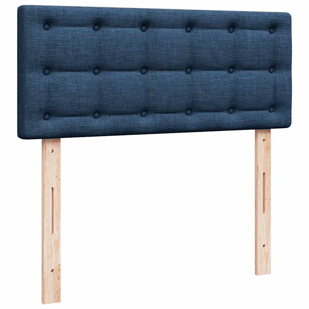 Krevet s oprugama i madracem plavi 120 x 200 cm od tkanine