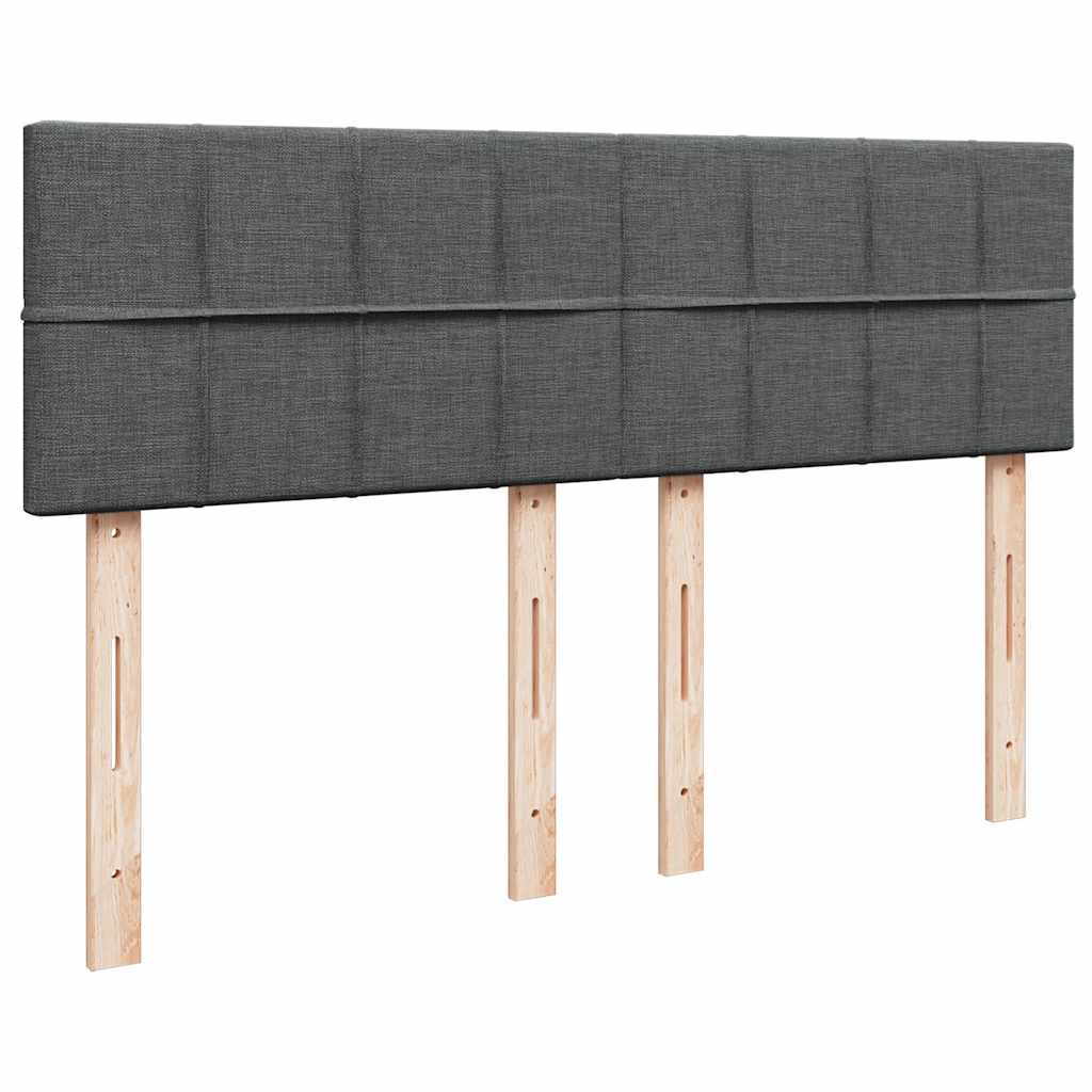 Krevet s oprugama i madracem tamnosivi 140x190 cm od tkanine