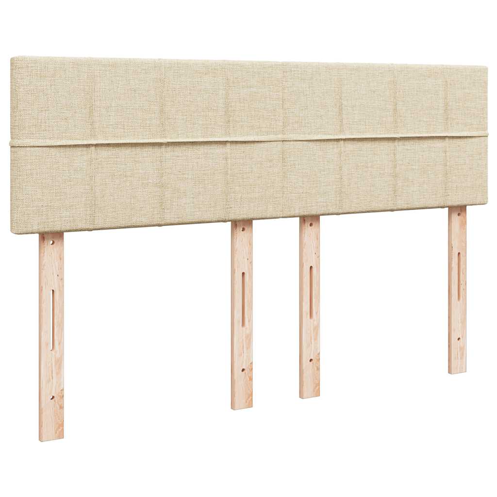 Krevet s oprugama i madracem krem 140 x 190 cm od tkanine