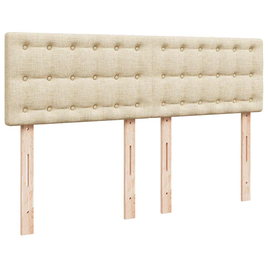 Krevet s oprugama i madracem krem 140 x 190 cm od tkanine