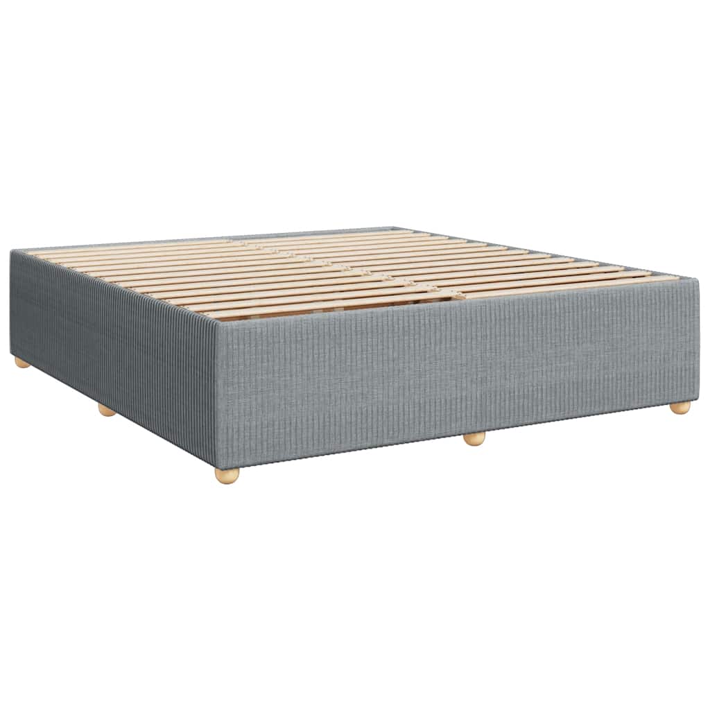 Krevet s oprugama i madracem svjetlosivi 200 x 200cm od tkanine