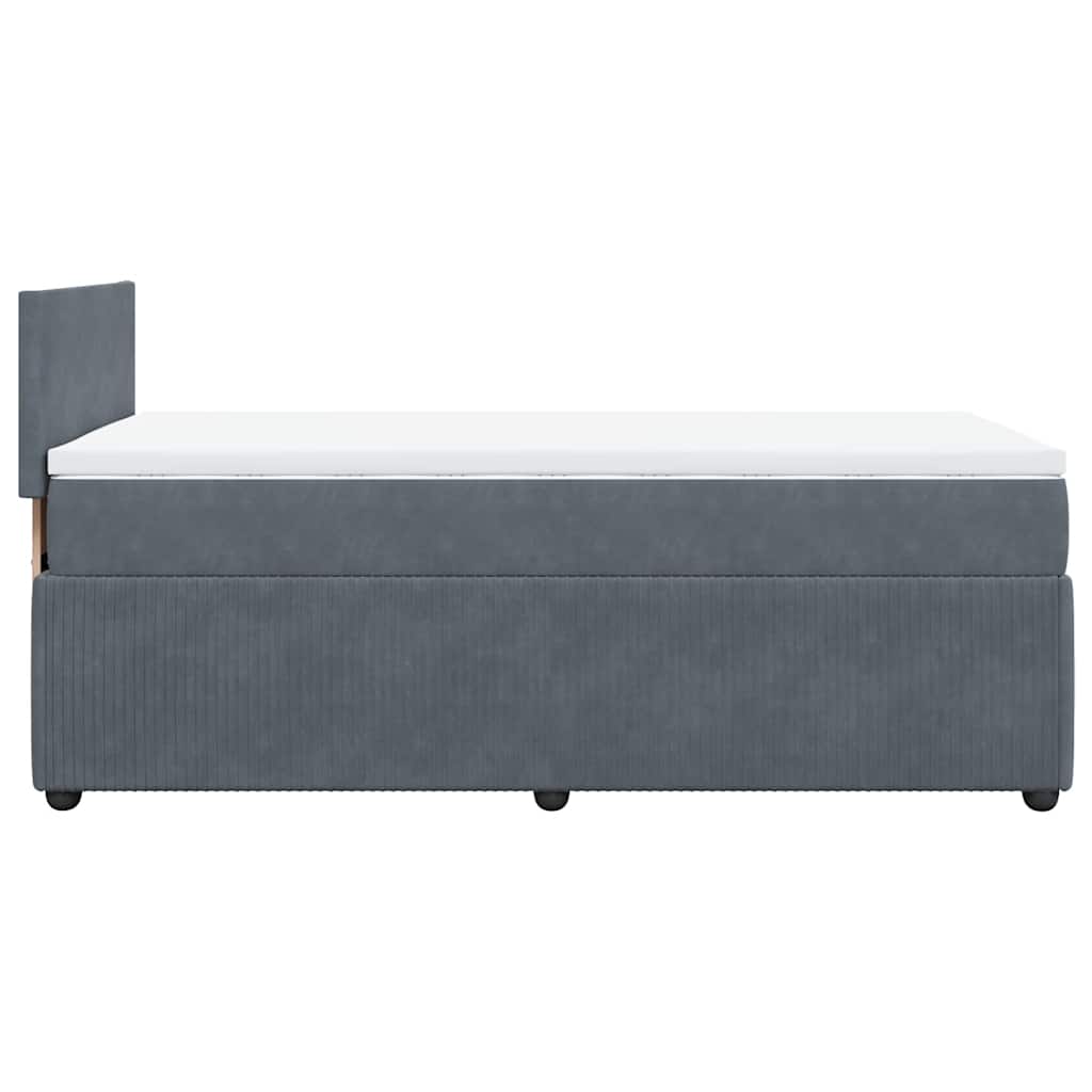 Box spring krevet s madracem tamnosivi 80 x 200 cm baršunasti