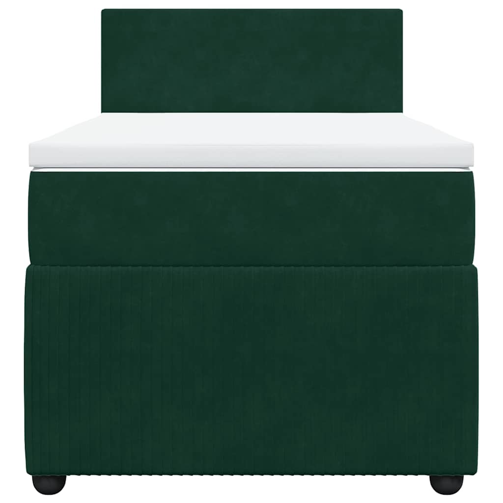 Box spring krevet s madracem tamnozeleni 80 x 200 cm baršunasti