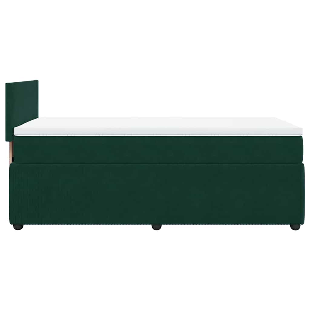 Box spring krevet s madracem tamnozeleni 80 x 200 cm baršunasti
