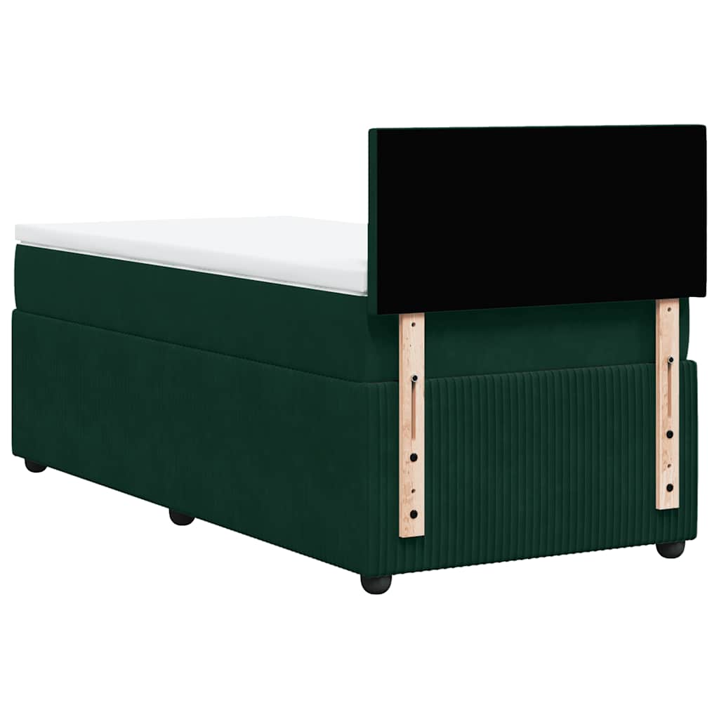 Box spring krevet s madracem tamnozeleni 80 x 200 cm baršunasti