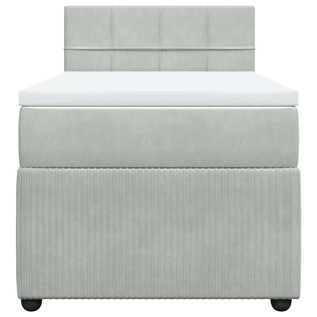Box spring krevet s madracem svjetlosivi 80 x 200 cm baršunasti