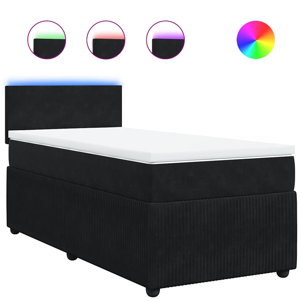 Box spring krevet s madracem crni 90x190 cm baršunasti