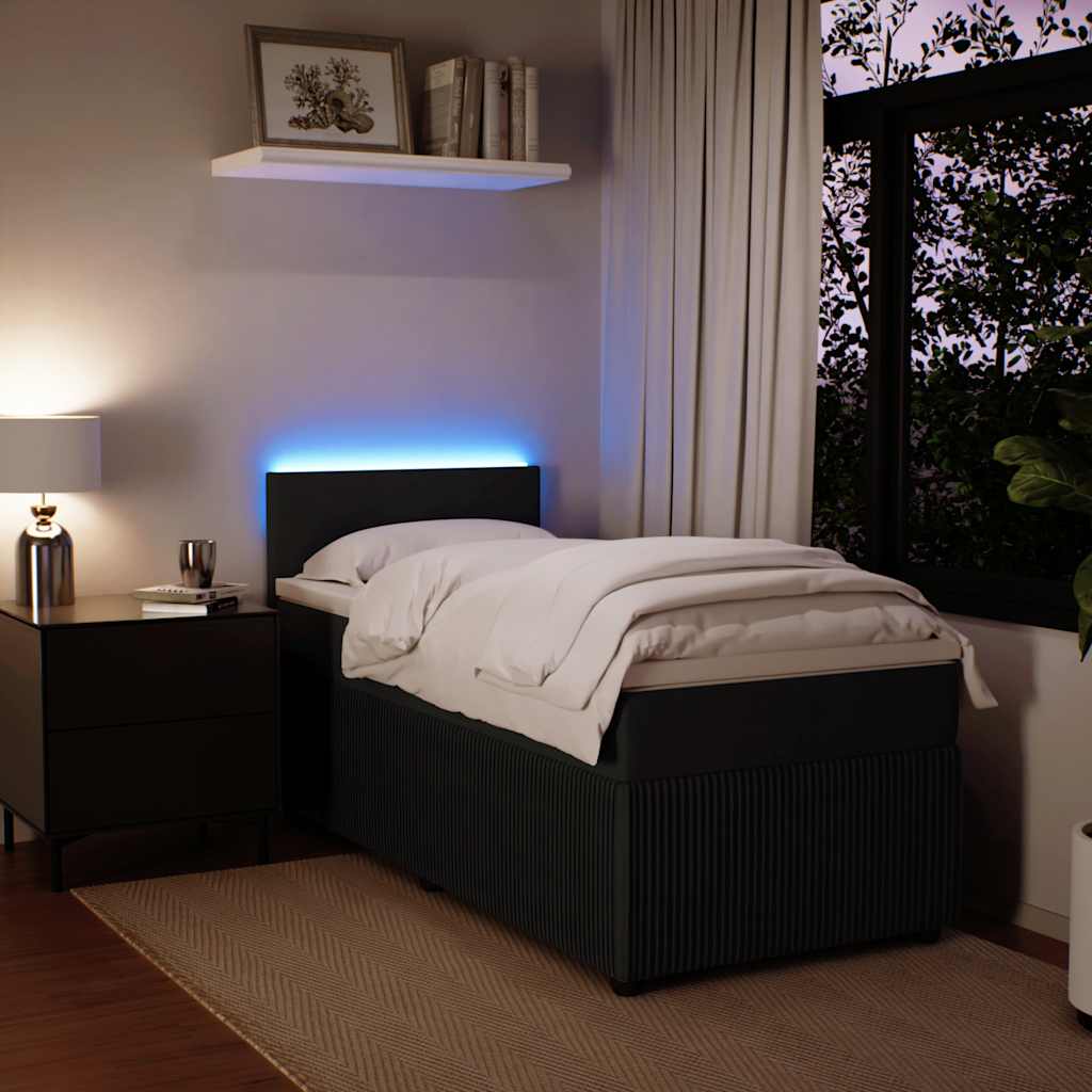 Box spring krevet s madracem crni 90x190 cm baršunasti